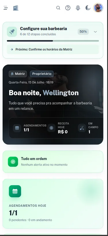O Barber no celular
